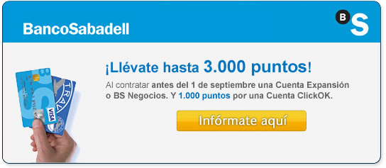 3.000 Puntos Travel Club con Banco Sabadell